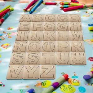 Eğitici Plywood Ahşap Puzzle Alfabe Seti - Harfler Montessori