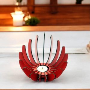 Dekoratif Ahşap Çiçek Mumluk & Saksı