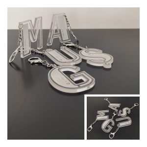 Transparant Acrylic Letter Keychain