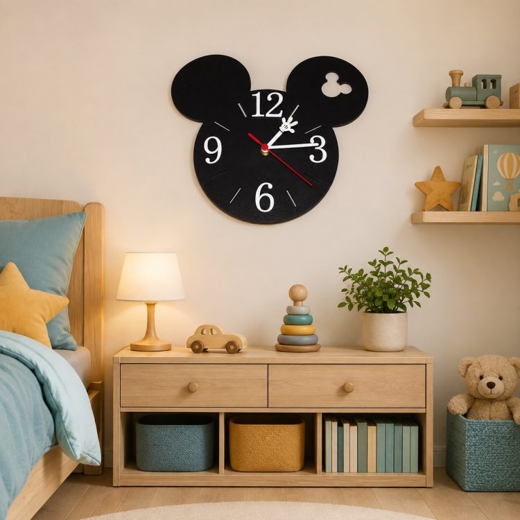 Mickey Temalı Çocuk Odası Duvar Saati