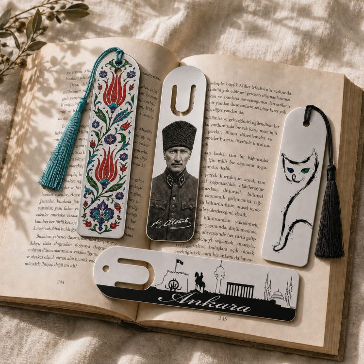 Metal Kitap Ayıracı- Geçme ve Püsküllü