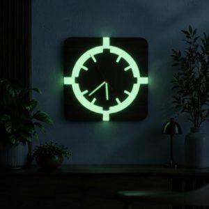 Minimalist Geometrik Fosforlu Duvar Saati