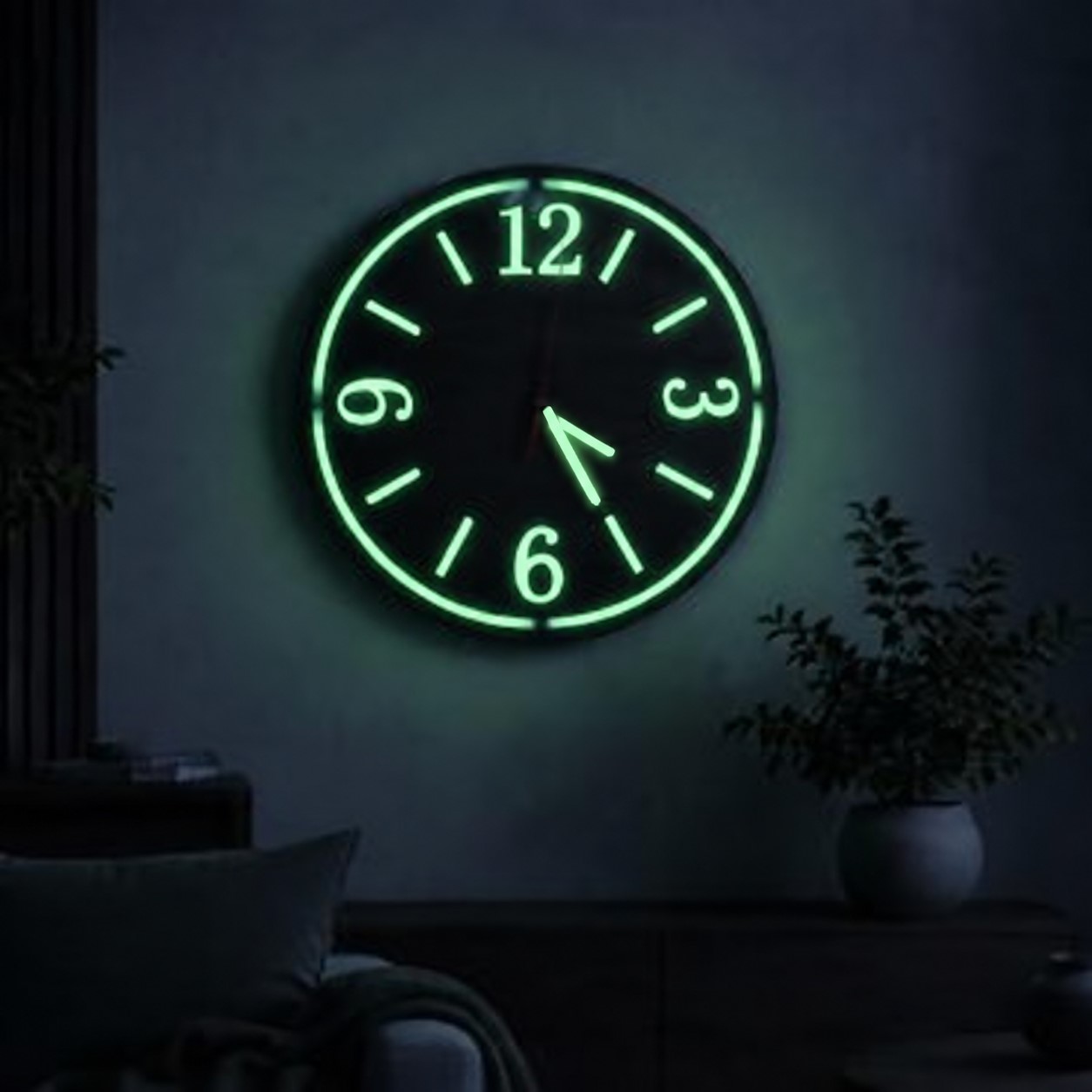 Glow-in-the-Dark Minimalist Wall Clock