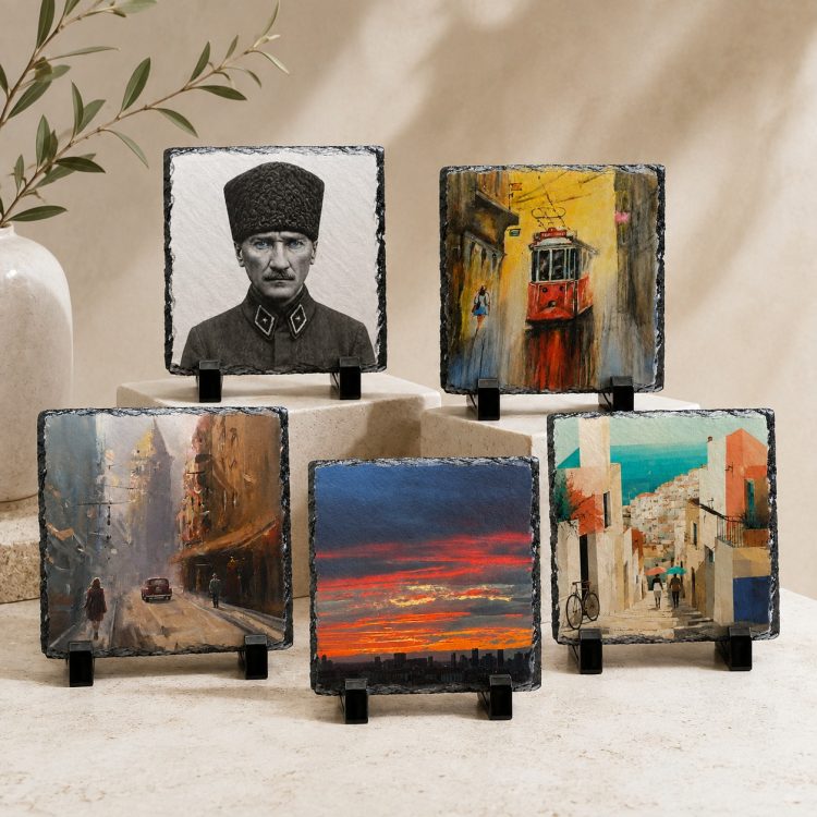 Baskılı Doğal Taş Kare Çerçeve